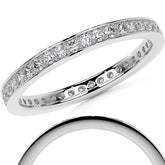 Round Brilliant Channel Bead Setting Moissanite Eternity Ring 0.5ct - 0.6ct