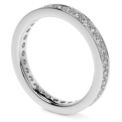 Round Brilliant Channel Bead Setting Moissanite Eternity Ring 0.7ct - 0.9ct