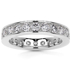 Round Brilliant Channel Bead Setting Moissanite Eternity Ring 1.8ct - 2.1ct