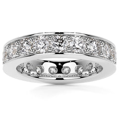 Round Brilliant Channel Bead Setting Moissanite Eternity Ring 2.4ct - 2.7ct