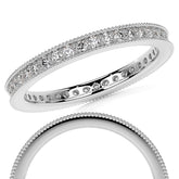 Round Brilliant Channel Bead with Milgrain Moissanite Eternity Ring 0.5ct - 0.6ct