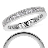 Round Brilliant Channel Bead with Milgrain Moissanite Eternity Ring 0.7ct - 0.9ct