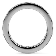 Round Brilliant Channel Bead with Milgrain Moissanite Eternity Ring 1.8ct - 2.1ct