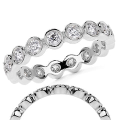 Round Brilliant Bezel Setting Moissanite Eternity Ring 0.9ct - 1.0ct