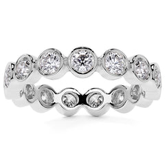 Round Brilliant Bezel Setting Moissanite Eternity Ring 1.3ct - 1.6ct