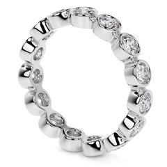 Round Brilliant Bezel Setting Moissanite Eternity Ring 1.3ct - 1.6ct