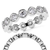 Round Brilliant Bezel Setting Moissanite Eternity Ring 1.3ct - 1.6ct