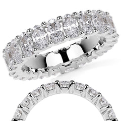 Oval Brilliant U-Prong Moissanite Eternity Ring 5.4ct - 6.2ct