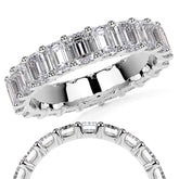 Emerald U-Prong Moissanite Eternity Ring 2.6ct - 3.2ct