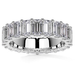 Emerald U-Prong Moissanite Eternity Ring 5.1ct - 5.9ct