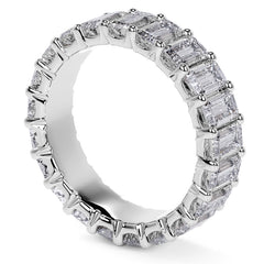 Emerald U-Prong Moissanite Eternity Ring 5.1ct - 5.9ct