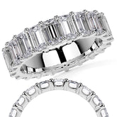 Emerald U-Prong Moissanite Eternity Ring 5.1ct - 5.9ct
