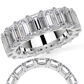 Emerald U-Prong Moissanite Eternity Ring 9.7ct - 11.7ct