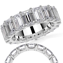 Emerald U-Prong Moissanite Eternity Ring 9.7ct - 11.7ct