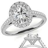 Oval Halo Cathedral Engagement Ring