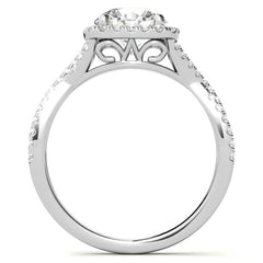 Infinity Style Round Brilliant Halo Engagement Ring