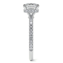 Cushion Hidden Halo Moissanite Engagement Ring