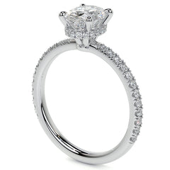 Oval Hidden Halo Moissanite Engagement Ring