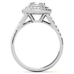 Double Halo Cushion / Round Soleste Ring