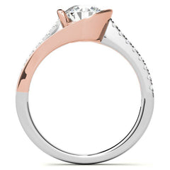 Modern Style Round Bypass Moissanite Engagement Ring