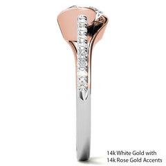 Modern Style Round Bypass Moissanite Engagement Ring