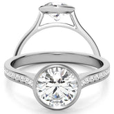 Round Petite Channel Bezel Moissanite Engagement Ring