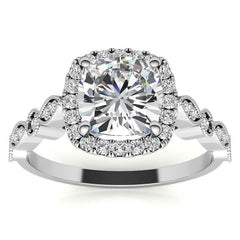 Halo Cathedral Cushion-shaped Engagement Ring