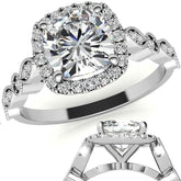 Halo Cathedral Cushion-shaped Engagement Ring