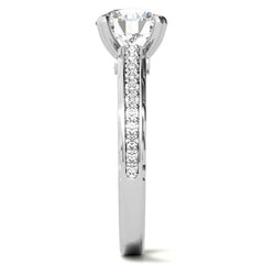 Round Woven Double Prong Moissanite Engagement Ring