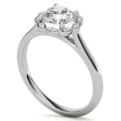 Round Petite Moissanite Engagement Ring
