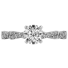 Round Brilliant Moissanite Twisted Infinity Engagement Ring, 0.30ct