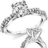 Round Brilliant Moissanite Twisted Infinity Engagement Ring, 0.30ct