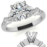 Round & Marquise Moissanite Engagement Ring