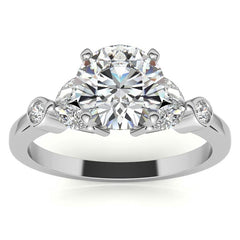 Round & Marquise Moissanite Engagement Ring