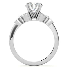 Round & Marquise Moissanite Engagement Ring