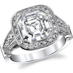 Ornate Legacy Asscher Engagement Ring