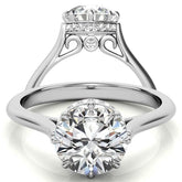 8-Prong Cathedral Collar Round Brilliant Engagement Ring