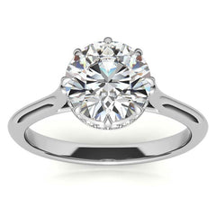 8-Prong Cathedral Collar Round Brilliant Engagement Ring