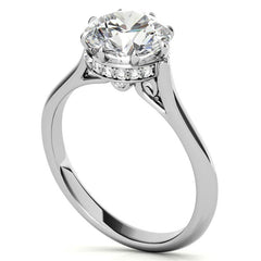 8-Prong Cathedral Collar Round Brilliant Engagement Ring