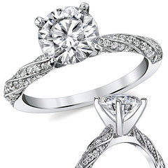 Diamond Twisted Helix Engagement Ring, 0.37ct