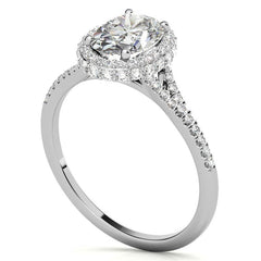 Cathedral Halo & Side Halo Oval Moissanite Eng Ring