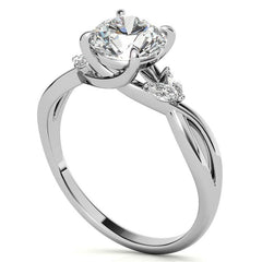 Split Shank Marquise and Round Moissanite Engagement Ring