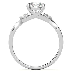 Split Shank Marquise and Round Moissanite Engagement Ring