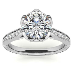 6-Prong Tulip Cathedral Round Brilliant Engagement Ring