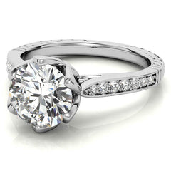6-Prong Tulip Cathedral Round Brilliant Engagement Ring