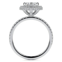 Pear Moissanite Top & Side Halo Eng Ring
