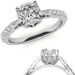 Cushion Moissanite Engagement Ring