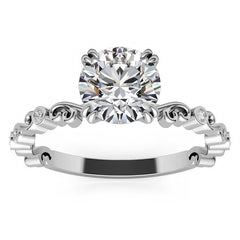 Scroll Diamond Bezel Engagement Ring