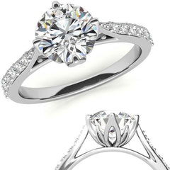 Round Brilliant Moissanite Engagement Ring