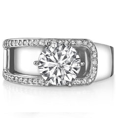 Buckle Moissanite Engagement Ring